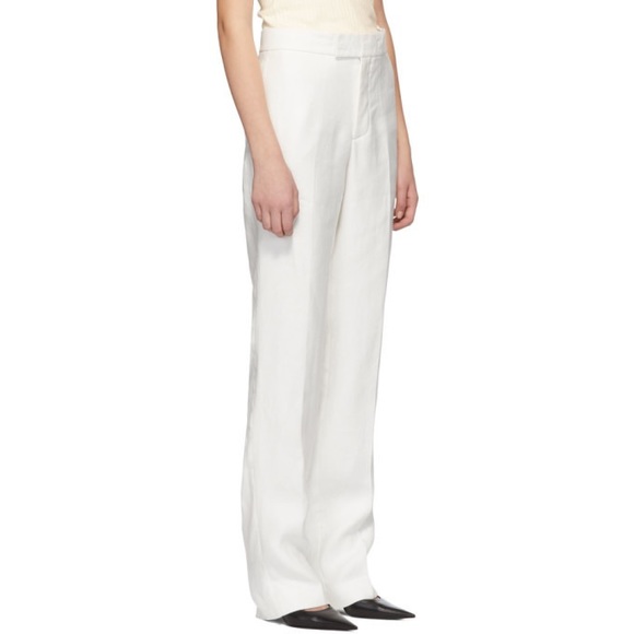 HELMUT LANG Slim-fit trousers in natural white NWT Size 2 - Picture 2 of 9